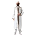 İhvan Online Beyaz Hakim Yaka Erkek Namaz Elbisesi Bordo Şerit Nakış İşlemeli İmam Cübbesi Beyaz 4