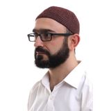İhvan Online Bordo Kışlık Nokta Desenli Orlon Namaz Takkesi