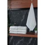 İhvan Online Dantelli Güpürlü Lüks %100 Pamuk Çeyizlik 6 Lı El Yüz Havlu Seti 40X70 - Beyaz - 4400 - 40 x 70 cm