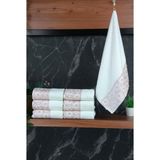 İhvan Online Dantelli Güpürlü Lüks %100 Pamuk Çeyizlik 6 Lı El Yüz Havlu Seti 40X70 - Pembe - 4400 - 40 x 70 cm