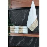 İhvan Online Dantelli Güpürlü Lüks %100 Pamuk Çeyizlik 6 lı El Yüz Havlu Seti 40X70 - Sarı - 4400