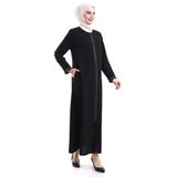 İhvan online Derin Store Fermuar Kol Taşlı Ferace 23302-23 Siyah Siyah 54