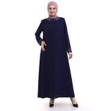 İhvan online Derin Store Yaka ve Kol Taşlı Tesettür Ferace 23300-23 İndigo İndigo 50