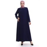 İhvan online Derin Store Yaka ve Kol Taşlı Tesettür Ferace 23300-23 İndigo İndigo 54