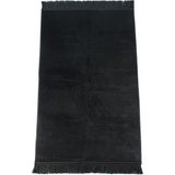 İhvan Online Desensiz Kadife Seccade Siyah - 110 x 70 cm
