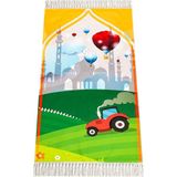 İhvan Online Dijital Baskılı Çocuk Seccadesi - Balonlu Camili - 44 x 78 cm - 44 x 75 cm - Yeşil