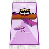 İhvan Online Dijital Baskılı Çocuk Seccadesi - Kayıklı Kabeli - 44 X 78 cm