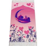 İhvan Online Dijital Baskılı Çocuk Seccadesi - Pembe Camili - 44 X 78 cm