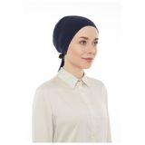 ihvan online Dikişsiz Düz Penye Bağlamalı Tesettür Bone Lacivert