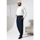ihvan online Erkek Beli Lastikli Cepli Kışlık Yün Efektli Kumaş Şalvar Pantolon - Yeşil (İSR)