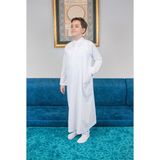 İhvan Online Erkek Çocuk Hac Umre Hakim Yaka Fistan Pantolon Takım - Beyaz - 7 - 8 Yaş