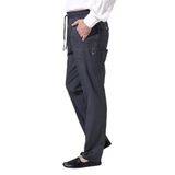 İhvan Online Erkek Füme Çınar Beach Yandan Cepli Rahat Kesim Beli Lastikli Kargo Şalvar Pantolon Füme M