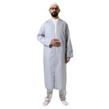 İhvan Online Gri Erkek Namaz Elbisesi V Yaka Düğmesiz Önü Açık Namaz Cübbesi Gri 3