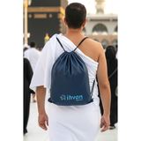 İhvan Online Hac Umre Terlik Çantası, Suya Dayanıklı, Büzmeli Ayarlanabilir Torba Sırt Çantası Lacivert - 34X43