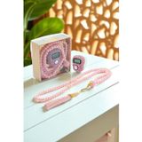 ihvan online Hediyelik Taşlı Zikirmatik ve 99 lu İnci Tesbih Kutulu Set - Pembe