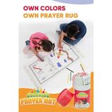 İhvan Online Ingilizce Boyamalı Yıkanabilir Eğitici Dini Oyuncak Çocuk Seccade Seti Kırmızı - 45 x 80 cm