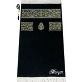 İhvan Online İsme Özel Kabe Örtüsü Desenli Ultra Plus Seccade Siyah