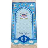 ihvan online İsme Özel Nakışlı Ramazan Temalı Çocuk Seccadesi Mavi