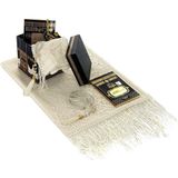 İhvan Online Kabe Desenli Özel Kutulu Mevlüt Hediye Seti - Tül Şal - İnci Tesbih - Yasin Kitabı Krem