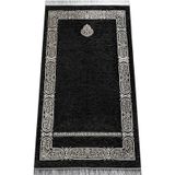 İhvan Online Kabe Desenli Şönil Seccade - Siyah Renk