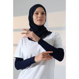 ihvan online Kadın Düz Dikişsiz Pratik Likralı Tesettür Kolluk Penye Namaz Kolluğu - Lacivert