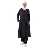 İhvan Online Kadın Hac ve Umre Kıyafeti Tesettür İkili Takım Siyah Siyah XL