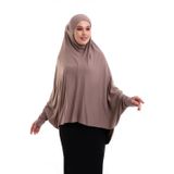 İhvan Online Kahverengi Hazır Pratik Sultanbaş Tesettür Kollu Penye Sufle Eşarp Hijab