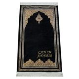 Ihvan Online Kişiye Özel Anneler Günü Hediyesi Isim Nakışlı Şönil Seccade Siyah