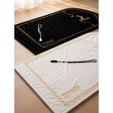 İhvan Online Kişiye Özel Isimli Kabe Işlemeli Kadife Çift Seccadesi Seti Gelin Damat Bohçası Çeyizlik Siyah Beyaz - Siyah - Beyaz - 118 x 64 cm