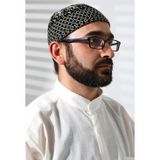 İhvan Online Kışlık Karyağdı Desenli Orlon Takke Siyah-Bej