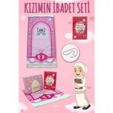 İhvan Online Kızımın İbadet Seti Kız Çocuk İsimli Seccade, Kuran Öğreniyorum Elifba Kitabı Seti Pembe