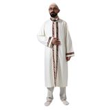 İhvan Online Krem Erkek Namaz Elbisesi Bordo Desen İşlemeli Hakim Yaka İmam Cübbesi Krem 4