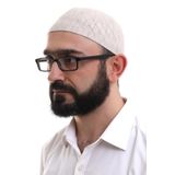 İhvan Online Krem Kışlık Çapraz Desenli Dokuma Takke