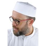 İhvan Online Kubbeli Sert Kalıp Takke - Beyaz Beyaz 58