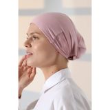 ihvan online Lastikli Dikişsiz Kaymaz Silikonlu Bağlamalı Tesettür Bone Pembe