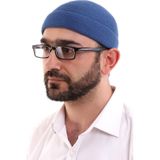 İhvan Online Mavi Katlamalı Sade Desen Kışlık Orlon Takke Şapka