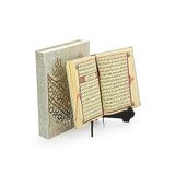 ihvan online Mültezem Standlı Kadife Kaplı Kuranı Kerim Seti (Krem)