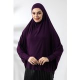 İhvan Online Mürdüm Hazır Pratik Sultanbaş Tesettür Kollu Penye Sufle Eşarp Hijab Mürdüm Standart