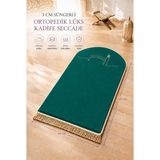 İhvan Online Ortopedik 3 cm Süngerli Seccade Kalın Yumuşak Namazlık Diz Ağrıtmaz Kaydırmaz Taban Yeşil - 65 x 110 cm