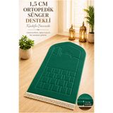 ihvan online Ortopedik Süngerli Seccade Kalın Yumuşak Namaz Seccadesi, Diz ve Eklem Destekli Lüks Seccade Yeşil