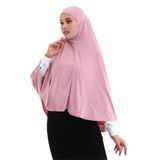 İhvan Online Pembe Malezya Model Pratik Çarşaf Üstü Kolsuz Penye Tesettür Sufle Eşarp Pembe Standart