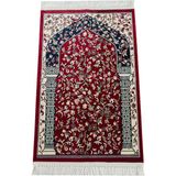 İhvan Online Ravza Desenli Halı Tipi Dokuma Seccade - Kırmızı - 70 x 128 cm