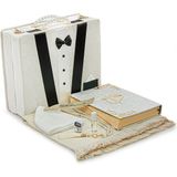 İhvan Online Sandıklı Damat Bohçasına Uygun Kuranı Kerim Seti Çeyizlik Seccade Seti Beyaz - Siyah - Beyaz - 116 x 68 cm