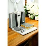 İhvan Online Sandıklı Damat Bohçasına Uygun Kuranı Kerim Seti Çeyizlik Seccade Seti Gri - 116 x 68 cm