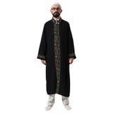 İhvan Online Siyah Erkek Namaz Elbisesi Desen İşlemeli Hakim Yaka İmam Cübbesi Siyah 4