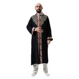 İhvan Online Siyah Hakim Yaka Erkek Namaz Elbisesi Şerit Nakış İşlemeli İmam Cübbesi Siyah 2