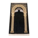 İhvan Online Taç Mahal Desenli Şönil Seccade - Siyah Renk