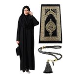 ihvan online Tek Parça Namaz Elbisesi - Seccade - Tesbih - İbadet Seti - 5015 (Siyah, 36-44)