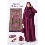 ihvan online Tek Parça Namaz Elbisesi - Seccade - Tesbih - İbadet Seti - Fuşya