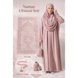 ihvan online Tek Parça Namaz Elbisesi - Seccade - Tesbih - İbadet Seti Gül Kurusu